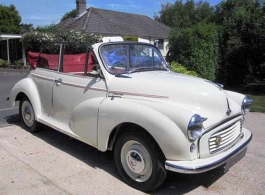 Classic convertible Morris for weddings in Crawley